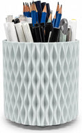 Lebenrich Rotating Pen Holder for Desk, 5 Slots Unique Blue Desk Pen Organizer by Lebenrich