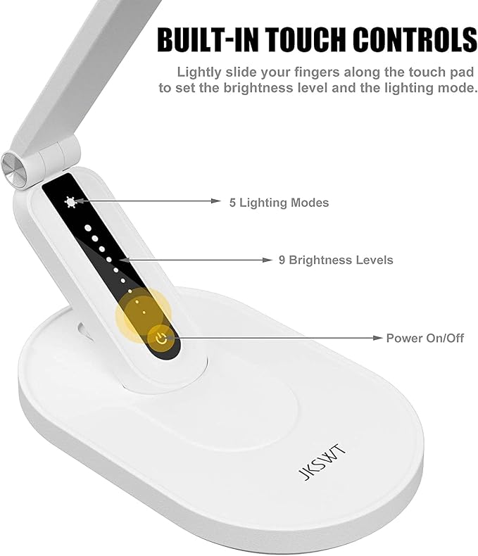 JKSWT Desk Lamp, for Eye Care, Dimmable Table Lamp - Image 3