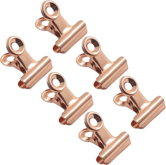 50 Pack Antique Rose Gold Bulldog Clips - 22mm Small Metal Paper Clips Clamps - Image 2