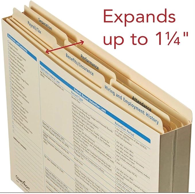 ComplyRight Expanded Employee Record Organizer and 6 Folder Sets | Pack of 25 - Image 4