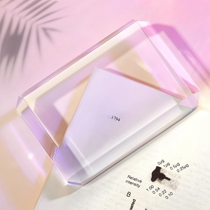 Seajan 4 Pcs Rectangular Glass Paperweight Clear Heavy Paper Weights Decorative - Image 6