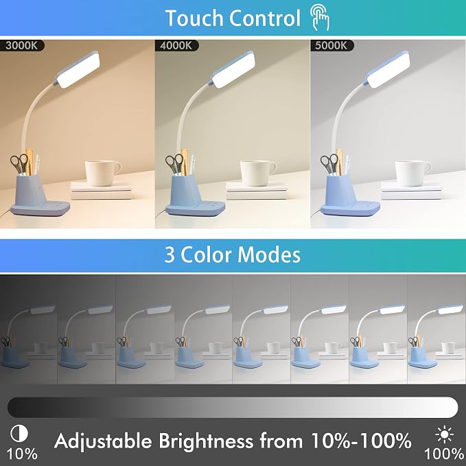 Small Desk Lamp, Wireless Charger LED Desk Lamps - Image 4