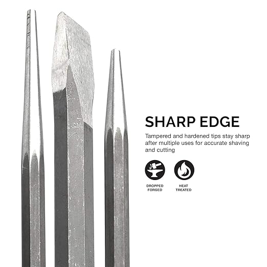 NEIKO 02623A Cold Chisel and Punch Set | 12 Piece | Cr-V Steel | Remove Pins - Image 3