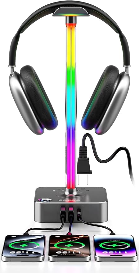 cozoo Gifts for Gamer Men All-in-One RGB Headset Stand & Charging Station | 3 by COZOO
