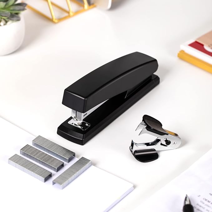Deli Stapler, Desktop Stapler, Office Staplers, 25 Sheet Capacity, Includes - Image 6
