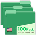 Green Manilla Folders File Folders 100-Pack Letter Size 8.5" x 11" Green by WritePads