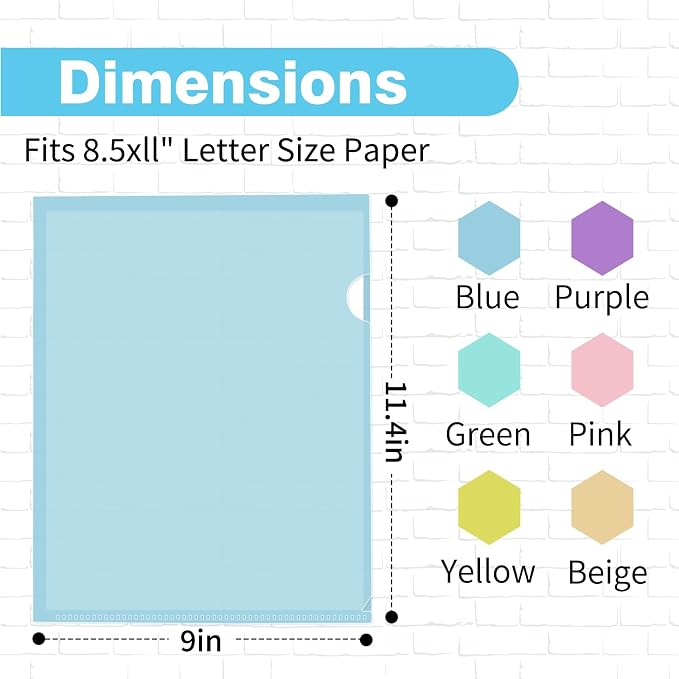 6 Pack Plastic File Folders, Letter Size Clear Project Sleeves - Image 2