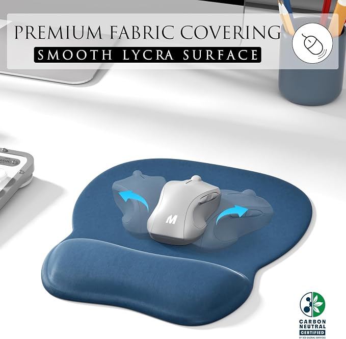 MROCO Ergonomic Mouse Pad with Gel Wrist Rest, 9.4 x 8.1 in, Gel Wrist Comfort - Image 2