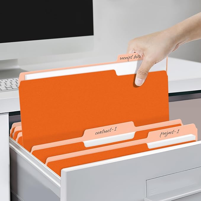 SUNEE File Folders, 150 Pack Manilla Folders 8.5 x 11, Colored File Folders - Image 6