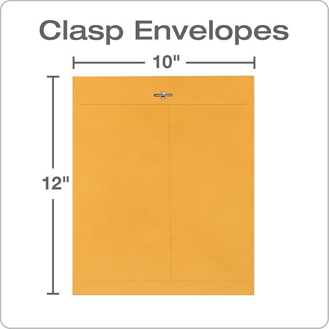 Quality Park 10 x 12 Clasp Envelopes, 100 Pack, Document Envelopes - Image 2