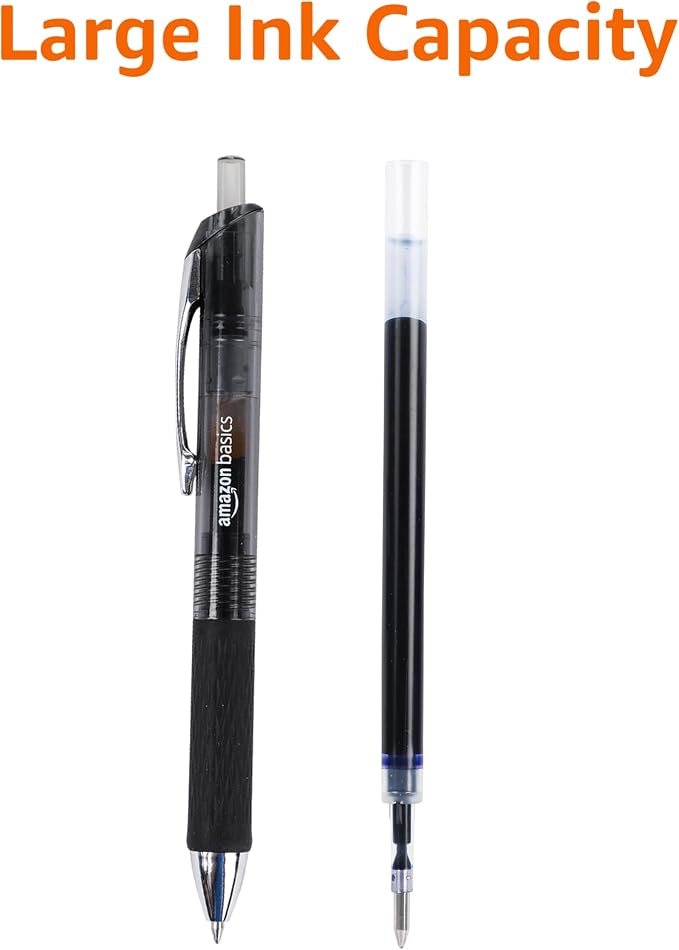 Amazon Basics Retractable Gel Pens, Fine Point 0.7mm, Smooth Writing, No Smudge - Image 5
