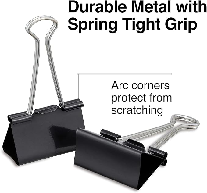 Staples Binder Clips, Large Size, 12 Pack – Strong Hold Clips - Image 2