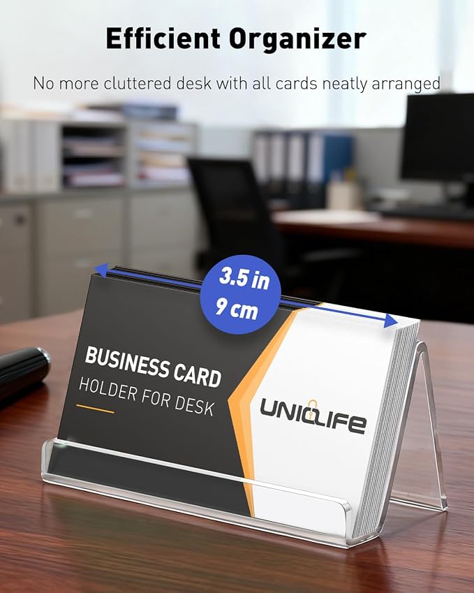 Uniclife 8 Pack Acrylic Business Card Holder - Image 2