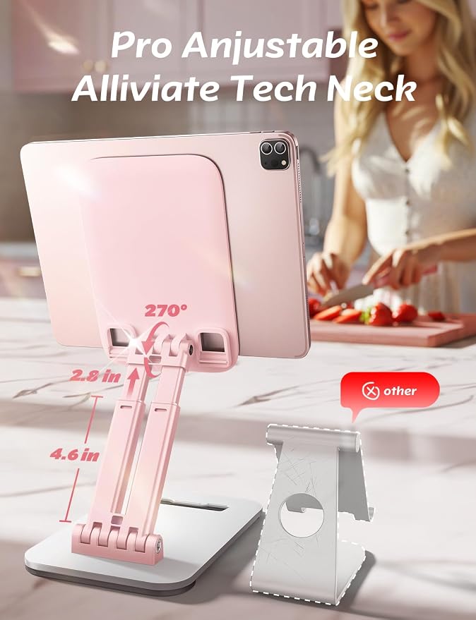 LISEN Tablet Stand for iPad Stand Holder Desk, Foldable eBook Readers Desk - Image 4