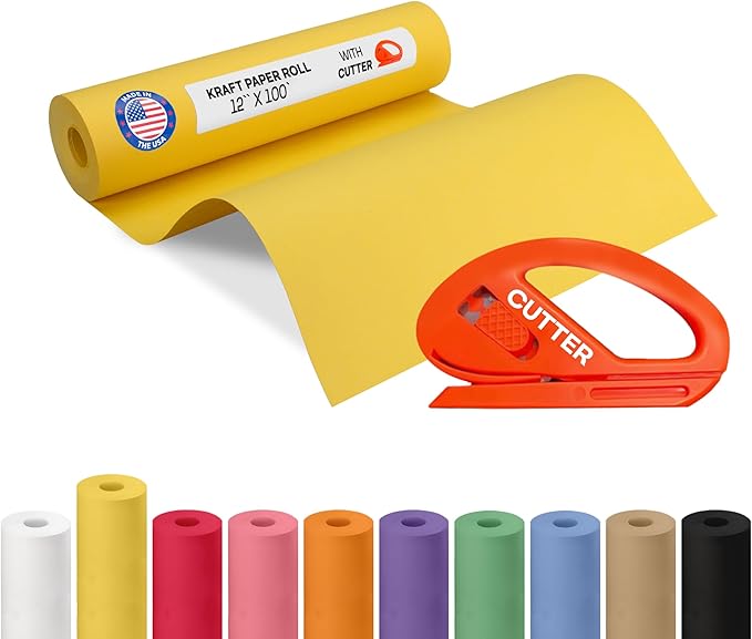 Yellow Kraft Paper Roll 12" x 1200" by IDLPackaging