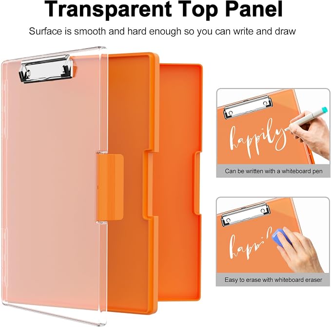 Piasoenc Clipboard with Storage, 8.5 x 11 Clip Boards with 2 Storage, Folio & - Image 4