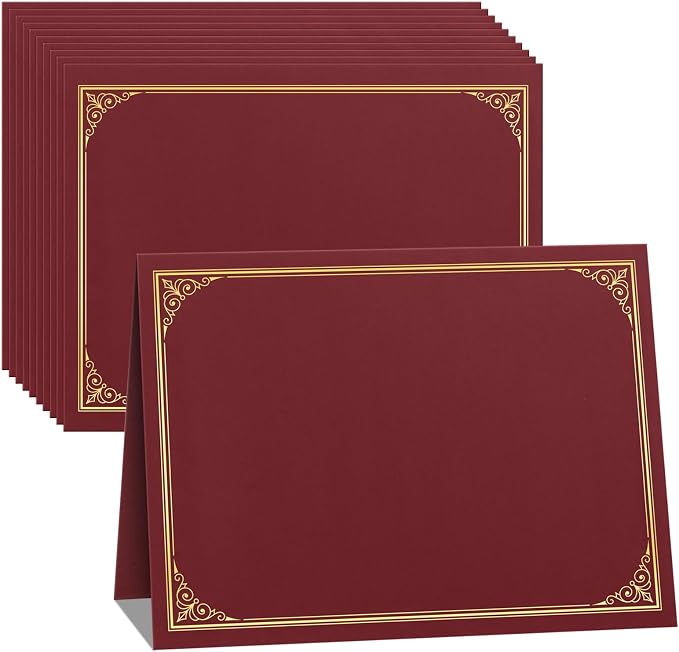 SUNEE 10 Packs Burgundy Certificate Holders, by SUNEE