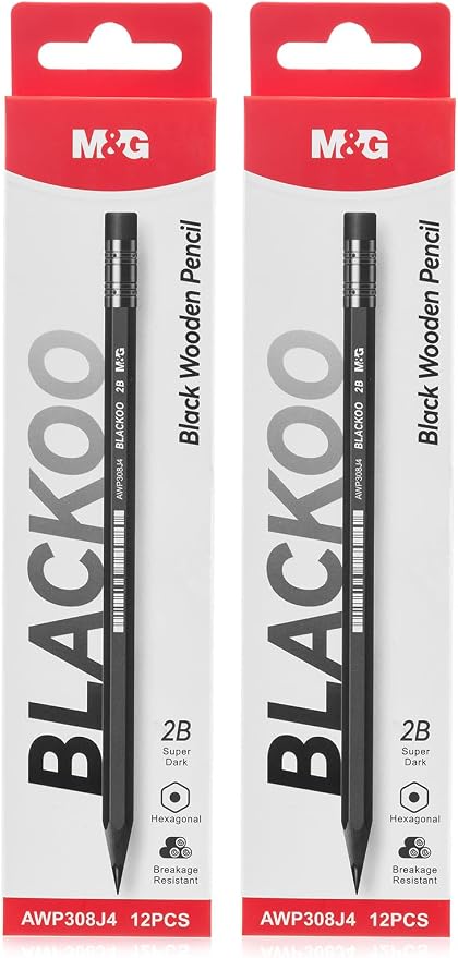 M&G BLACKOO Series 2B Wood-Cased Pencils, Bulk Black Pencils - Image 9