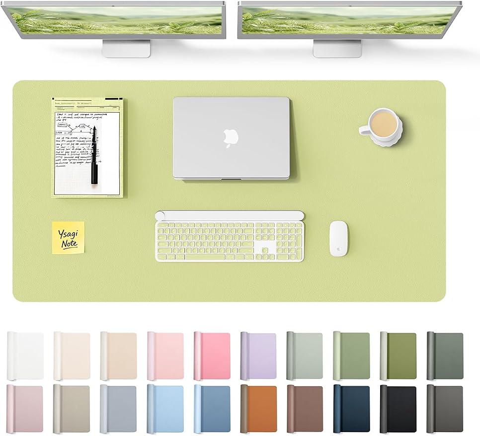 YSAGi Leather Desk Protector, Office Mat, Large Mouse Mat, Non-Slip PU Leather by YSAGi