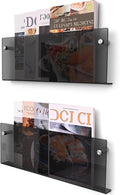 2 Pcs Acrylic Magazine Rack, Hanging Bookshelf Literature Storage Rack by XOHYW