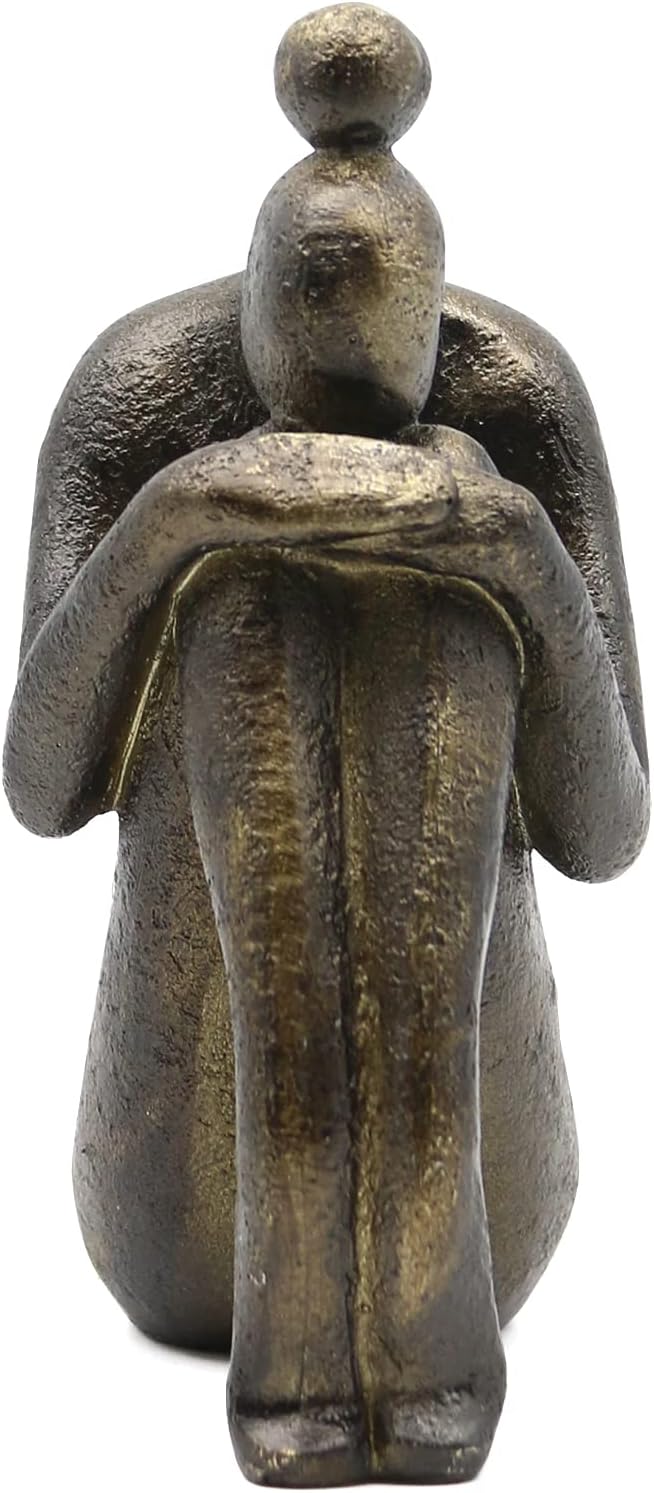 Lukitas Unique Decorative Girl Thinker Bookends, Non-Slip Book Holder, Home - Image 7