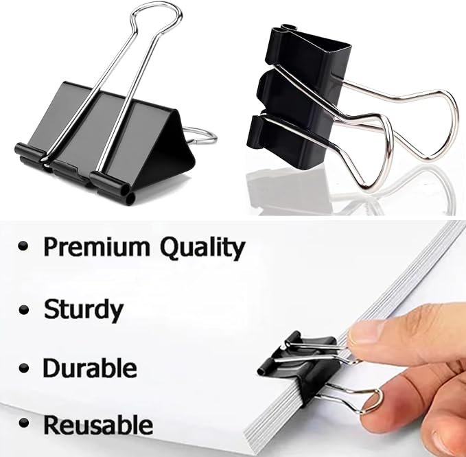 300 Pack Binder Clips Paper Clamps Assorted Sizes, Mini and Micro, 6 Sizes - Image 4