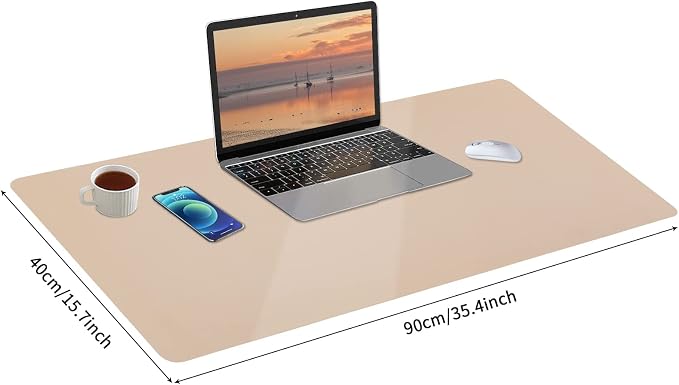 Leather Desk Pad, Large Mouse Pad, Leather Desk Blotter, Non-Slip Desk Pad - Image 5
