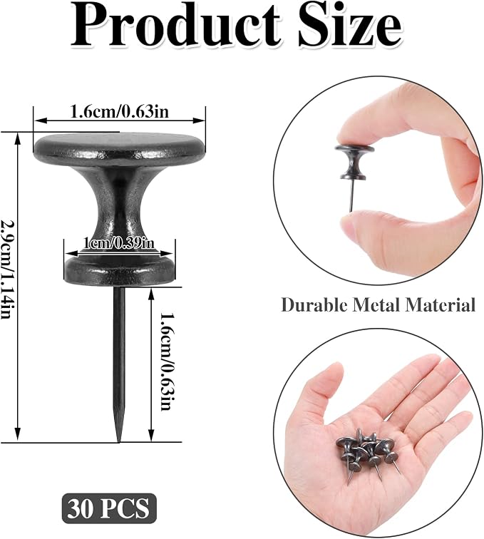 30 Count Metal Giant Push Pins, Jumbo Push Pins 1.14 Inch Large Push Pins - Image 2