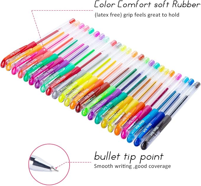 Aen Art Glitter Gel Pens Colored Fine Tip Markers - Image 2