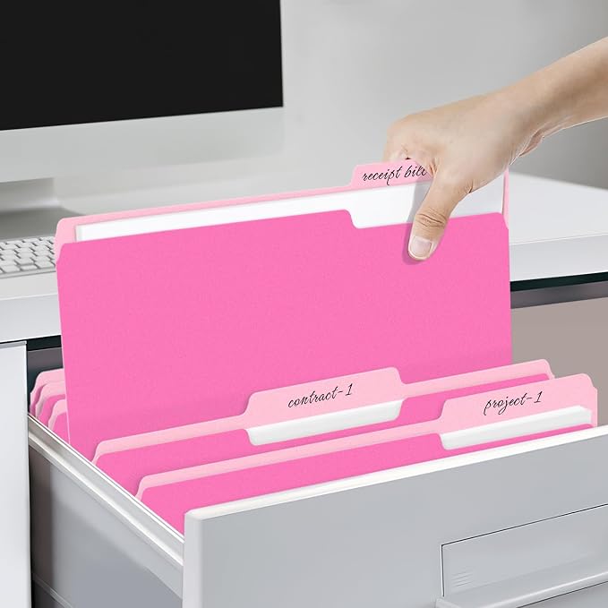 SUNEE File Folders, 100 Pack Manilla Folders 8.5 x 11, Colored File Folders - Image 6