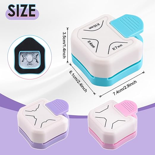 3Pcs Paper Corner Rounder, 3 Way Beauty Shape Corner Punch, Chamfer Tag Punch - Image 2