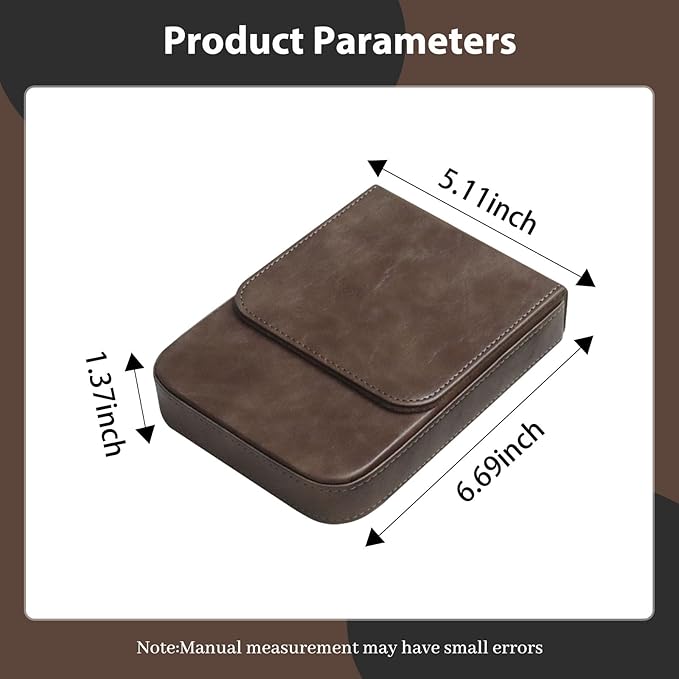 Leather 6 Fountain Pen/Pencil Tray Case, Magnetic Closure - Image 2