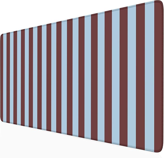 Maroon Striped Desk Mat Cute Pastel XXL Large Gaming Mouse Pad Desk Pad Kawaii by Nasdalgias