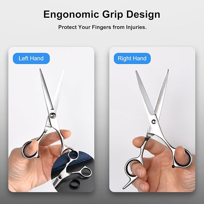 Hair Cutting Scissors, 6.5" Stainless Steel Barber Haircut Shears - Image 4