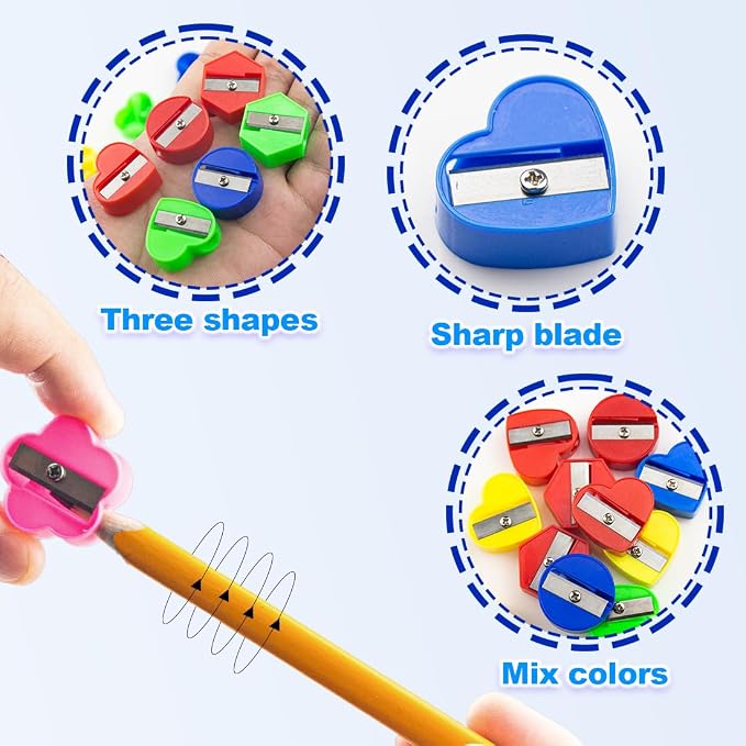 ELANE 90 Pcs Bulk Pencil Sharpeners, Manual Handheld Sharpeners - Image 3
