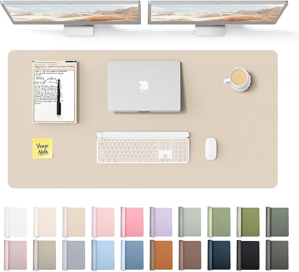 YSAGi Leather Desk Protector, Office Mat, Large Mouse Mat, Non-Slip PU Leather by YSAGi