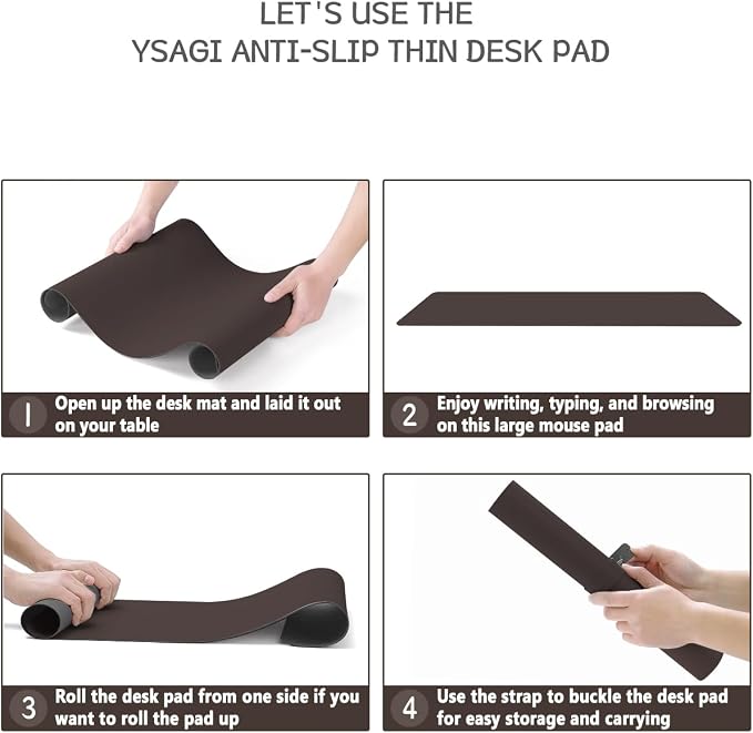 YSAGi Non-Slip Leather Desk Pad L Size, Waterproof Laptop Computer Desk - Image 6