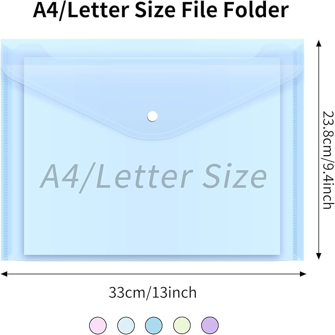 EOOUT 5pcs Plastic Envelopes Folders, Plastic Poly Folders - Image 2