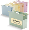 Plastic Hanging File Folders Extra Capacity, Expandable Large Pastel Hanging by NORDUN