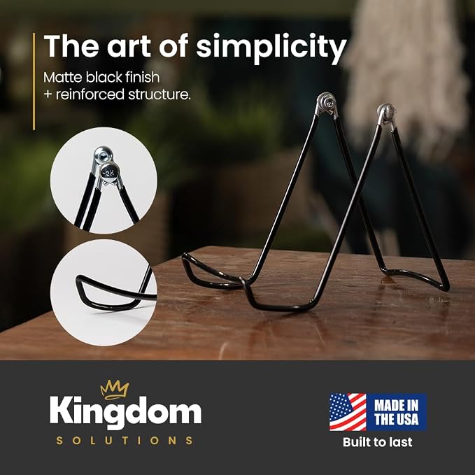 KINGDOM SOLUTIONS MADE IN USA 36-Pack Adjustable Black Metal Easels - Image 6