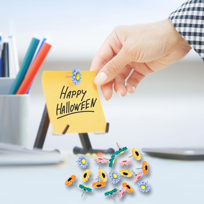 40Pcs Push Pins, Thumb Tacks for Bulletin Board, Flower Decorative Pins and - Image 6