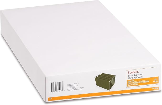 Staples Hanging File Folders, Legal Size, Standard Green, Durable Paper Stock – - Image 4