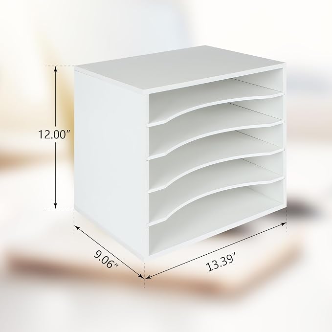 EMERIT Paper Organzier Wood Desktop Organizer Storage Letter Tray File Sorter - Image 4