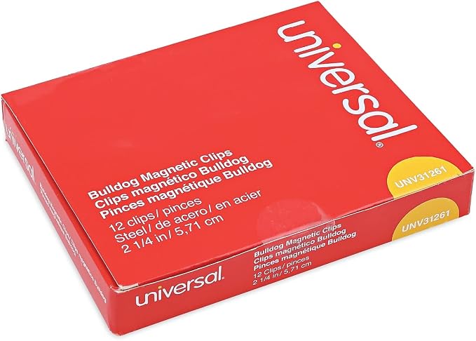 Universal 31261 Bulldog Magnetic Clips, 1/2-Inch Capacity, 2 1/4-Inch Wide - Image 2