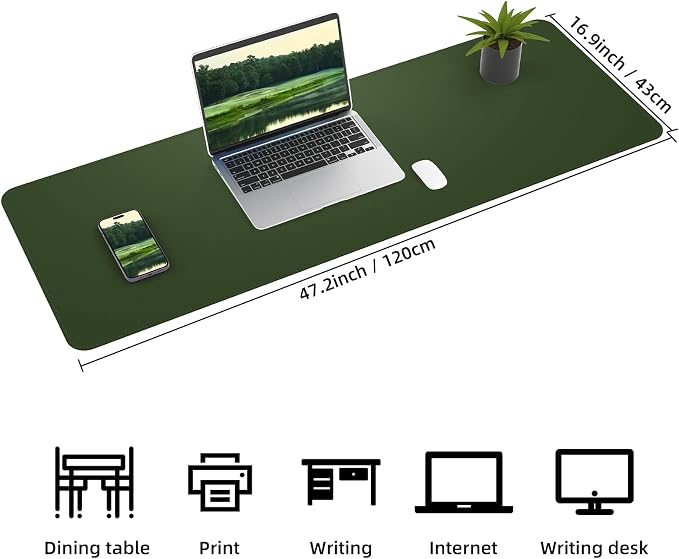 AFIING Leather Desk Pad Protector, Large Desk Mat - Image 2