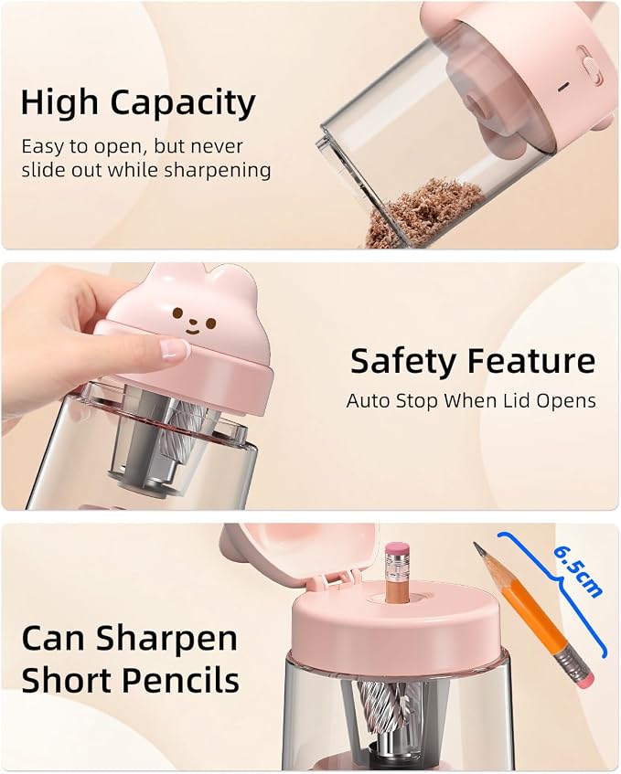 ZMOL Colored Pencil Sharpener for Kids Gift, Rechargeable Electric Pencil - Image 9