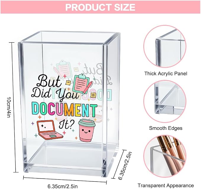But Did You Document It Acrylic Cosmetic Pencil Pen Holder Cup, Funny Office - Image 2