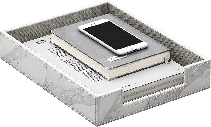 Leather Letter Tray, THIPOTEN Elegant Desk Organizer - Image 2