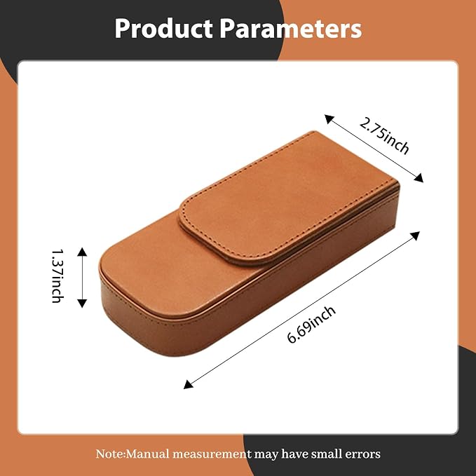 Leather Triple Pen Case Pencil Pouch Holder - Image 2