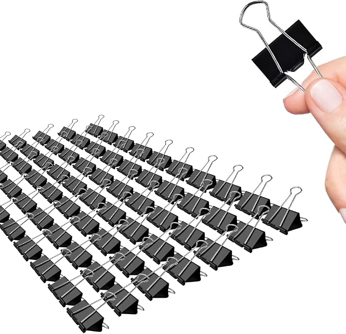 Binder Clips, 72 Pack, 1 Inch, Standard 25mm, Fold Clamp, Capacity 0.47 Inch by Makanu